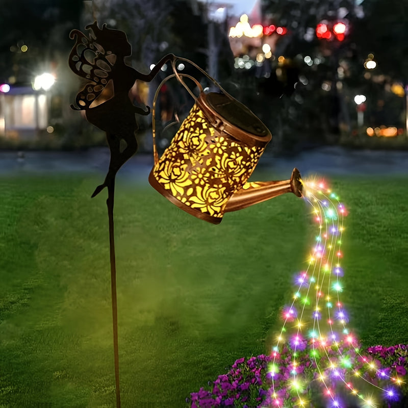 Botella de Agua Solar con Luz - Lámpara Mágica para Exteriores con Efecto de Rociador, Luz Suave y Flujo de Agua, Sensor Automático de Luz en Noche Oscura, Decoración de Cuento de Hadas para Jardín/Patio o Habitación Infantil