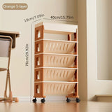 1 Pieza, Estante De Almacenamiento Rodante Moderno De 1 Nivel, Estante De Plástico Para Libros Para Escritorio, Dormitorio, Organizador Multiusos, Estante Portátil Para Libros