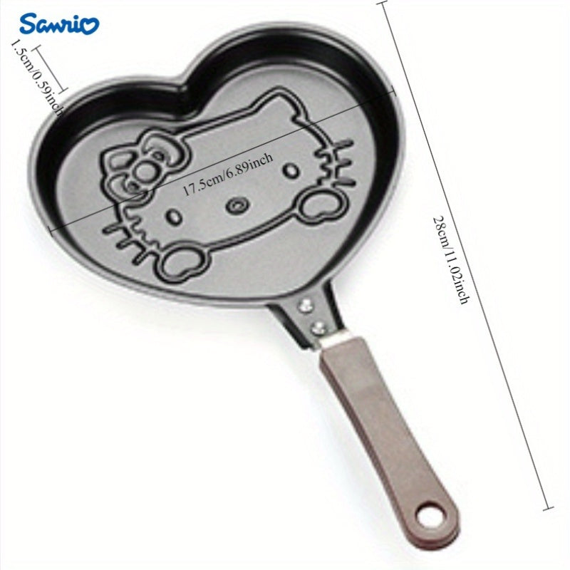 Sartén mini antiadherente de Sanrio para for hello kitty - Diseño de dibujos animados lindo, perfecto para huevos, panqueques y desayuno, ideal para uso en la cocina del hogar, esenciales de la cocina | Utensilios de cocina juguetones | Cocina duradera