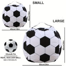 1 Funda Grande para Silla de Fútbol Bean Bag, Incluye Juguete de Perezoso de Peluche - Fibra de Poliéster, Plegable, Lavable a Mano, Adecuada para Decoración Multifuncional de Habitaciones de Adolescentes - No Necesita Electricidad ni Baterías