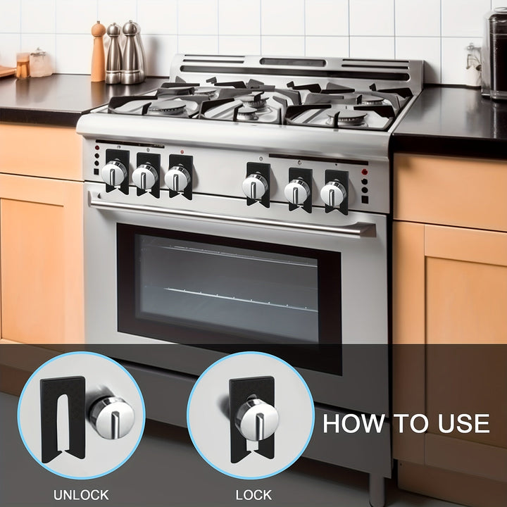 4/5pcs Cierres para Pomos de Estufa, Cierres para Pomos de Estufa de Gas, Cierre para Pomos de Horno a Prueba de Niños, Diseño Duradero (Negro)