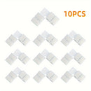 Conjunto de 5/10 piezas de Tiras LED sin Soldadura con Conector de Presión para Esquinas, Convertidor de Luz Monocromática Tipo Cinturón LT
