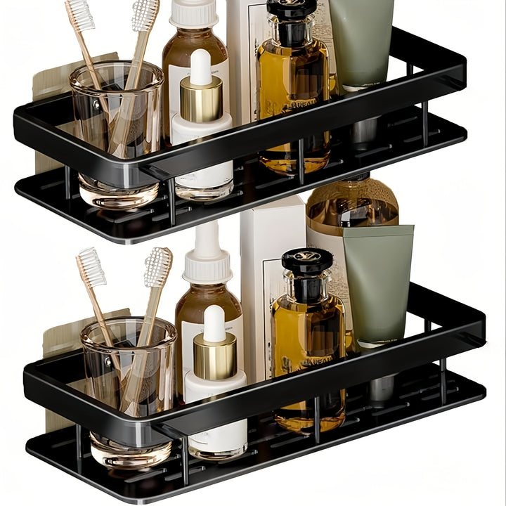 Estantes de baño sin taladro, estantes de ducha para champú, cosméticos y almacenamiento de jabón, caja de almacenamiento de ahorro de espacio, fácil de instalar, estantes de utilidad