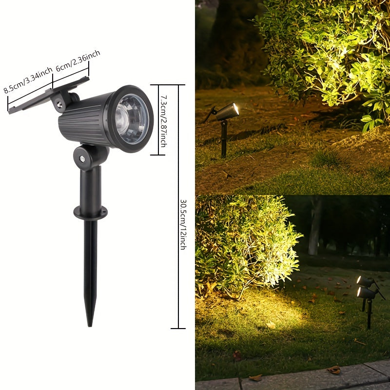 Luz solar para jardín con sensor automático, diseño duradero en plástico, batería de litio, iluminación eficiente para decoración de césped y jardín, luz moderna para exteriores | Luz solar para exteriores | Luz de plástico resistente