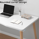 Escritorio Moderno Escandinavo para Oficina en Casa, Patas de Madera Maciza, Estructura Base de Madera Duradera, Tipo Madera Dura, No Eléctrico, Adecuado para Varios Tipos de Habitaciones