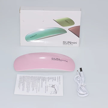 Lámpara de arte de uñas LED Sunmini - Secador de esmalte de uñas portátil con alimentación USB, dos velocidades, temporizador y intensidad de luz ajustable para manis, pedis y arte de uñas, herramientas de arte de uñas, diseño compacto, cuerpo de plástic