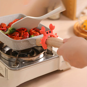 Soporte de cuchara de silicona de 2 piezas, diseño de cangrejo y pulpo, soporte de cuchara resistente al calor para utensilios de cocina y espátulas, organizador de herramientas de cocción de mostrador