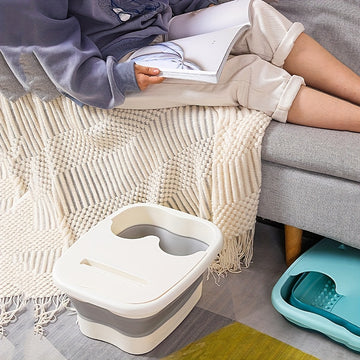 1 pieza, herramienta de baño de pies plegable - Bañera de pies de spa elevada y espesada, diseño que ahorra espacio para uso en casa, plástico duradero sin necesidad de electricidad, portátil y fácil almacenamiento, baño de pies, relajación, remojo de pi