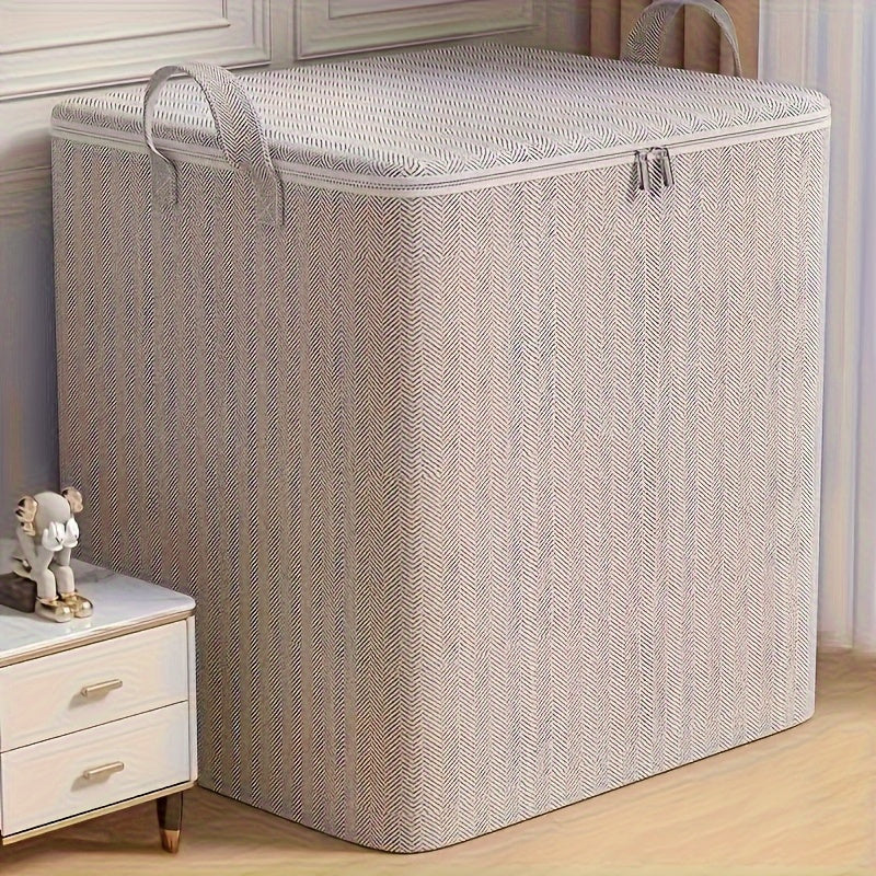 Caja de almacenamiento extra grande con tapa, estilo moderno, diseño ahorrador de espacio, tapa superior abierta duradera, ideal para ropa, cobijas, ropa de cama, canastas, botes de basura y contenedores, para organización del hogar, mudanzas, guardarrop