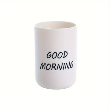 Vasos para cepillos de dientes Good Morning, de plástico simplista para enjuagar, beber, soporte para cepillos de dientes de pareja, vasos para lavarse en casa