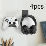 Soporte para auriculares de 4 piezas montado en la pared sin perforaciones, soporte para mesa, soporte para cabeza, gancho para colgar, estante para auriculares de esports