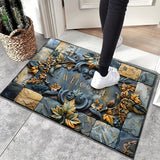 Alfombra de Bienvenida con Relieve de Piedras y Plantas de Lujo 2D - Antideslizante, Alta Calidad, Lavable en Máquina, Poliéster, Adecuada para Decoración del Hogar y Exterior - Ideal para Entrada, Sala de Estar, Baño