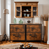 Armario de almacenamiento práctico con cajones y cajas de tela, la superficie superior es flexible