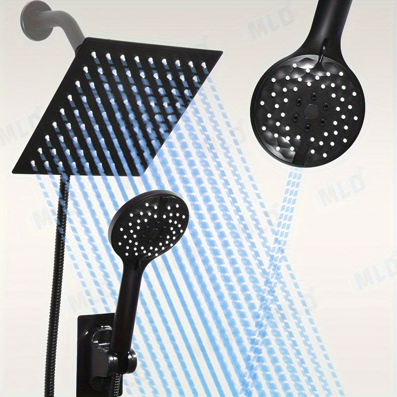 5piezas/ Set, Ducha Externa para Caravana, Alta Presión de Agua Cabeza de Ducha Cuadrada - 3 Modos de Ducha Manual, Material de Acero Inoxidable, Equipado con Manguera Super Larga de 59 Pulgadas, Derivador de 3 Vías, Soporte de Cabeza de Ducha, Kit de Ca