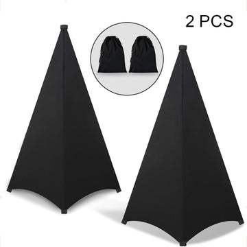 2 Juegos de Fundas para Soportes de Altavoces, Falda de Tripode para DJ con Bolsa de Viaje, Adecuado para Altavoces/Luz y Actuaciones en Escena, Bodas y Eventos de Banquete