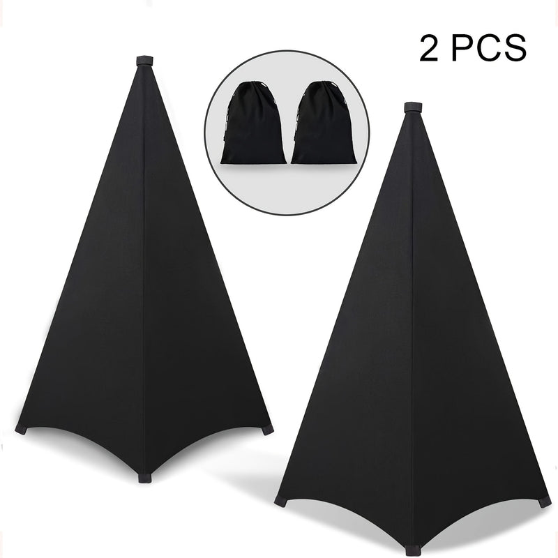 2 Juegos de Fundas para Soportes de Altavoces, Falda de Tripode para DJ con Bolsa de Viaje, Adecuado para Altavoces/Luz y Actuaciones en Escena, Bodas y Eventos de Banquete
