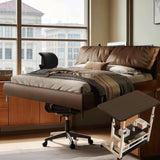 Escritorio y estantería de computadora de doble asiento, MDF con marco de acero, con ruedas univer, acabado blanco y madera - Ideal para trabajo en oficina en dormitorios y salas de estar, almacenamiento de computadora