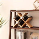 Sostenedor de Vino de Madera Apilable - Construcción de Tronco Sólido, Estilo Europeo, Estantería de Almacenamiento de Licores Multi-Ranura para Decoración del Hogar