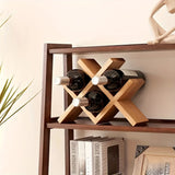 Sostenedor de Vino de Madera Apilable - Construcción de Tronco Sólido, Estilo Europeo, Estantería de Almacenamiento de Licores Multi-Ranura para Decoración del Hogar
