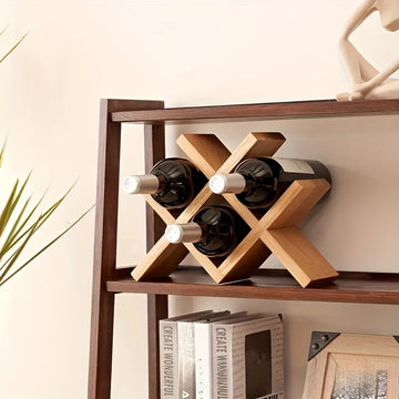 Sostenedor de Vino de Madera Apilable - Construcción de Tronco Sólido, Estilo Europeo, Estantería de Almacenamiento de Licores Multi-Ranura para Decoración del Hogar