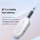 Adaptador de transmisión de audio inalámbrico 5.4 con enchufe auxiliar de 3,5 mm, carga USB, batería de polímero de litio para viajes, gimnasio, tableta, TV - Blanco, portátil, recargable