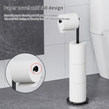 Soporte para papel higiénico de 4 rollos, organizador de baño plegable y autoadhesivo, construcción duradera de hierro para ahorrar espacio (blanco), almacenamiento de papel higiénico, acabado metálico elegante, soporte resistente