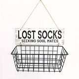 1pc Cartel de Lavandería para Calcetines Perdidos y Cesta - Organizador Montado en la Pared para Calcetines Extraviados - Mantén tu Cuarto de Lavado Ordenado y Encuentra Fácilmente tus Calcetines, Organización de Ropa Sucia, Canastas de Lavandería