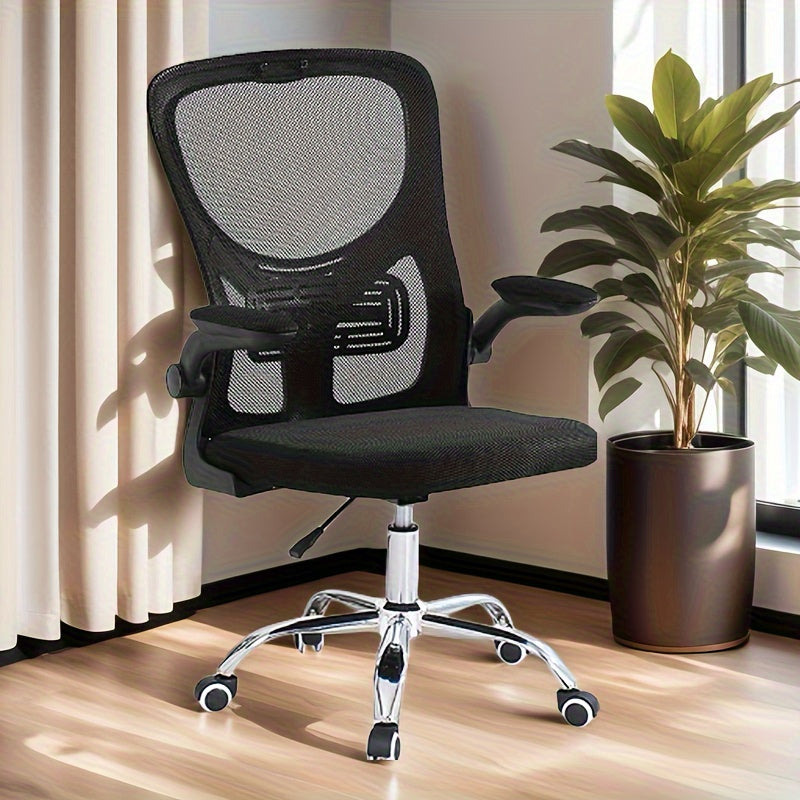 Silla de oficina ergonómica, diseño cómodo y transpirable, silla ejecutiva para hogar y oficina, soporte lumbar, rotativa, ajustable, con ruedas, estructura de acero inoxidable, 3 colores disponibles, negro.