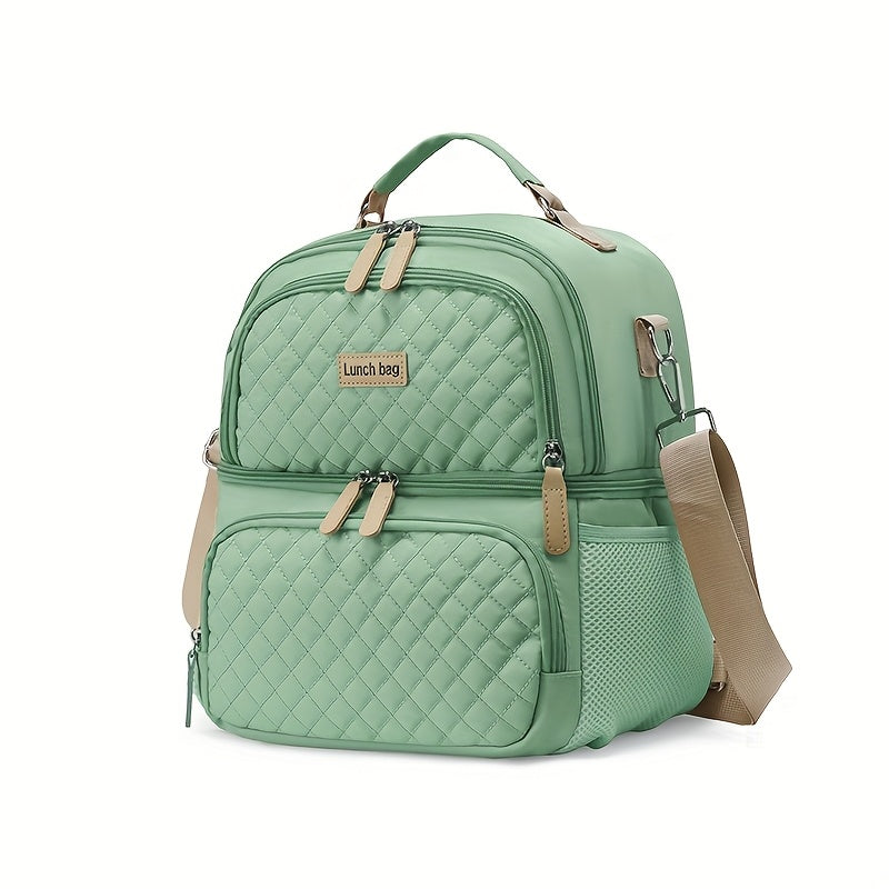 NnBag. Nuevo bolso de almuerzo portátil de gran capacidad, aislado y fresco, para producidos, para picnic al aire libre, camping, crossbody, hombro, hombro único, sin contacto con alimentos.