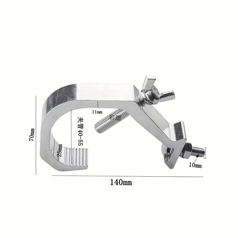 10 Piezas de Gancho de Acero para Luces de Escenario, Gancho C de Aleación de Aluminio para Luces de Par, Luces de Punto y Equipo de Escenario, Adecuado para Tubos y Tuberías de 3,0-5,08 pulgadas de Diámetro, Accesorios de Luces de Escenario, Acabado Met