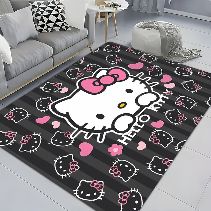 Alfombra suave y gruesa de Hello Kitty, antideslizante, para baño, sala, dormitorio o lavandería, lavable a máquina, de felpa y esponja para el hogar