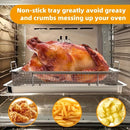 2 piezas de Cesta para Freidora de Aire de Acero Inoxidable, Rejilla Refrescadora 32.51cm x 24.38cm, Placa Metálica para Parrillada BBQ, Suministros y Accesorios de Cocina