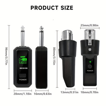 Transmisor y receptor inalámbrico de micrófono - Carga USB-C, control de volumen, compatible con XLR para actuaciones de micrófono dinámico, accesorios de interfaz de voz | Micrófono USB-C para grabación