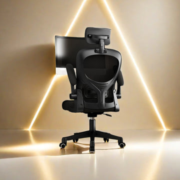 14 Posiciones Ajustables, Inclinación Manual, Silla de Oficina con Espuma Viscoelástica y Soporte Lumbar Ergonómico para 8 Habitaciones - Malla Transpirable Cómoda, Ideal para Todas las Estaciones (12 Meses)