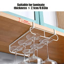 1pc Elegante Soporte para Copas de Vino de Doble Capa de Metal - Sin Taladro, Ahorra Espacio, Perfecto para Hogar, Restaurante, Hotel y Uso en Fiestas - Acabado Pintado Duradero, Ideal para Almacenamiento en Cocina y Bar