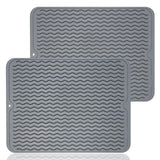 Almohadilla de drenaje grande para cocina de silicona con diseño ondulado, protector resistente al calor para encimera y estufa, tapete para secar platos, almohadilla de aislamiento térmico para ollas y sartenes, accesorio de cocina fácil de limpiar, pro