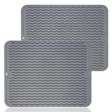 Almohadilla de drenaje grande para cocina de silicona con diseño ondulado, protector resistente al calor para encimera y estufa, tapete para secar platos, almohadilla de aislamiento térmico para ollas y sartenes, accesorio de cocina fácil de limpiar, pro