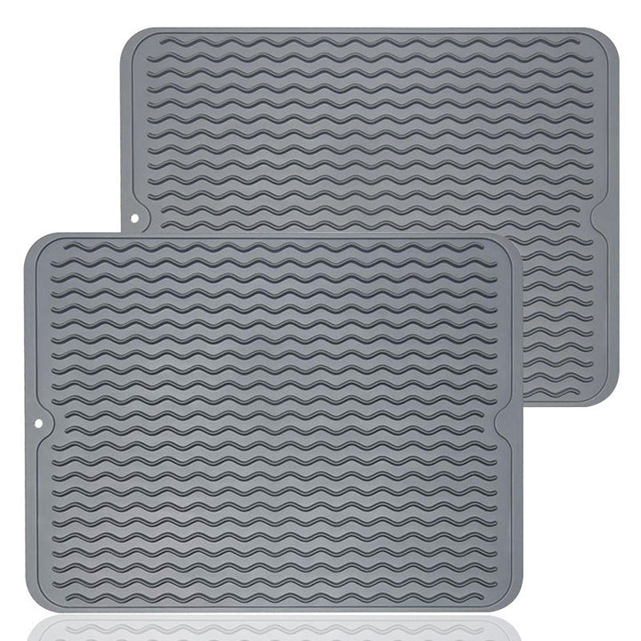 Almohadilla de drenaje grande para cocina de silicona con diseño ondulado, protector resistente al calor para encimera y estufa, tapete para secar platos, almohadilla de aislamiento térmico para ollas y sartenes, accesorio de cocina fácil de limpiar, pro