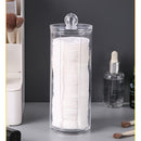 Tarro de almacenamiento plástico transparente con tapa, ideal para maquillaje, cosméticos, organización del baño y dormitorio, diseño para encimera, tapa de fácil acceso, contenedor transparente para artículos de higiene y organizadores de maquillaje