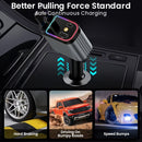 Cargador de coche USB C rápido 4 en 1 con luz ambiental de cielo estrellado (luz roja), 66W, con cable retráctil doble y puerto dual USB, artefacto romántico para vehículo, carga simultánea para 4 dispositivos, ángulo ajustable de 180°, compatible con iP