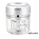 Picadora de ajo eléctrica inalámbrica, 100ML/250ML, procesadora de alimentos portátil mini, mezcladora de verduras recargable por USB para nueces, chile, cebolla, carne picada y especias, sin BPA, 1000 RPM, material plástico, herramienta de preparación d