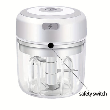 Picadora de ajo eléctrica inalámbrica, 100ML/250ML, procesadora de alimentos portátil mini, mezcladora de verduras recargable por USB para nueces, chile, cebolla, carne picada y especias, sin BPA, 1000 RPM, material plástico, herramienta de preparación d