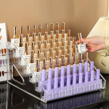 1pc Soporte De Exhibición De Esmalte De Uñas Para Herramientas De Manicura, Caja De Almacenamiento De Pegamento Para Esmalte De Uñas, Organizador De Escritorio De Cosméticos De Sombra De Ojos De Tienda De Uñas