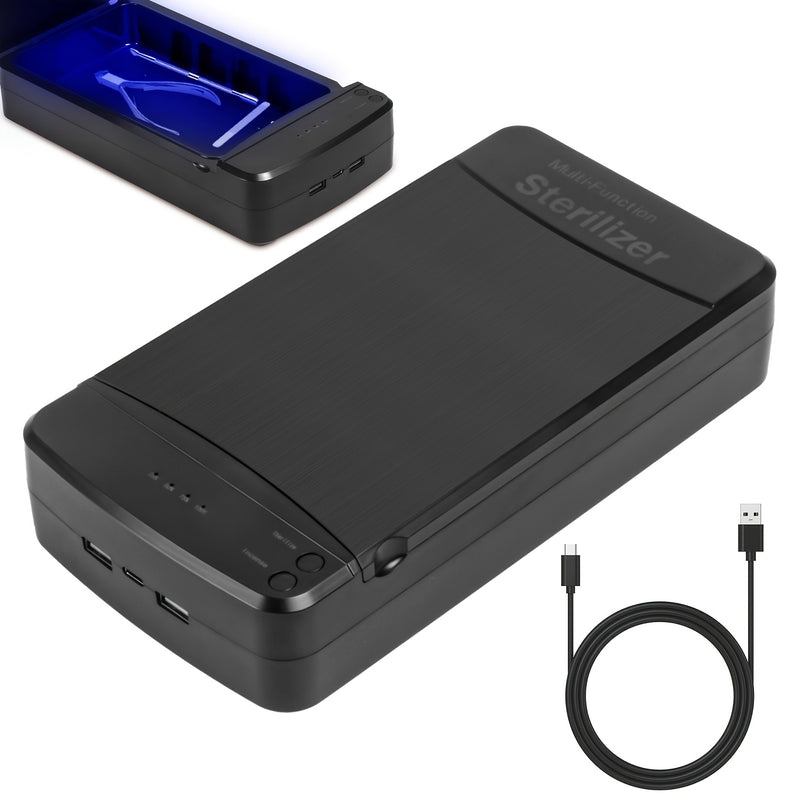 Estuche Organizador de Uñas con Luz Azul USB - Estación Portátil para Manicura en Casa, Diseño Fácil de Limpiar y Sin Batería Necesaria (), Caja Compacta de Plástico Duradero