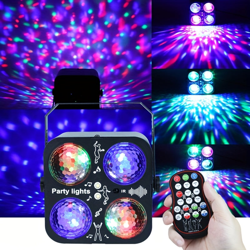 1PC4 Bola LED mágica estroboscópica, control de voz DJ, KTV, bar, karaoke, hotel, familia, cumpleaños, propuesta romántica, iluminación para escenarios, decoración navideña y regreso a clases. [Con control remoto pero sin batería]