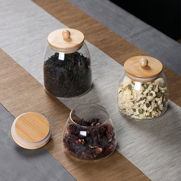 3 Piezas de Tarros Transparentes Resistentes al Calor de Borosilicato con Tapas, 850ml Contenedores Herméticos para Frutos Secos, Té y Dulces