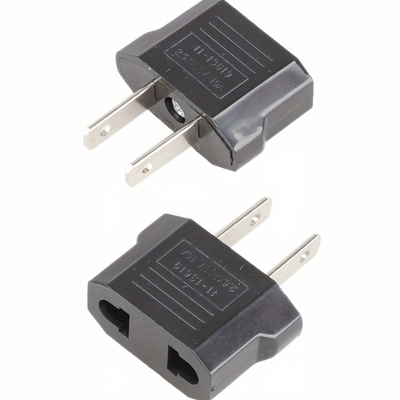Adaptador de Energía para Viaje UE a EE.UU., 2 piezas/1 pieza, Adaptador de Enchufe de 2 Pines Convertidor de CA
