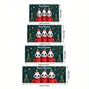 Banner de puerta 2D, 1 unidad, Decoración navideña Panda y Oso Navideño, Poliéster, Ideal para decoraciones de Navidad, fiestas hawaianas, bodas, fondos de habitación o jardín exterior