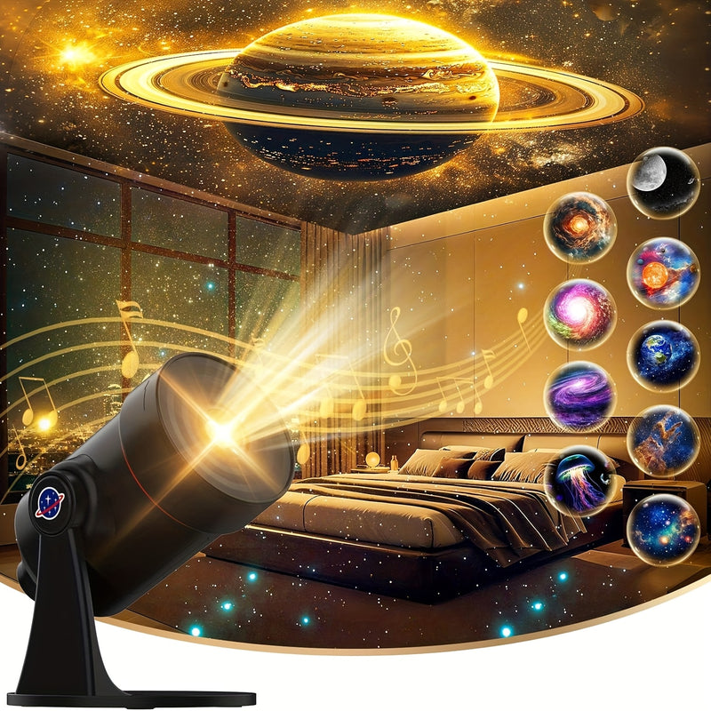 1pc Proyector de Cielo Estrellado 4K, Luz Aurora Galaxia con Ruido Blanco y 10 en 1, Interfaz USB, Ideal para Hogar, Teatro, Dormitorio, Fiestas de Cumpleaños o Bodas, Regalo Perfecto