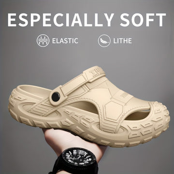 Zuecos de EVA de doble uso para hombre - Sandalias transpirables con agujeros de ventilación, suela antideslizante y diseño ligero para uso interior/exterior en verano, zapatillas de diario, sandalias casuales, ajuste cómodo